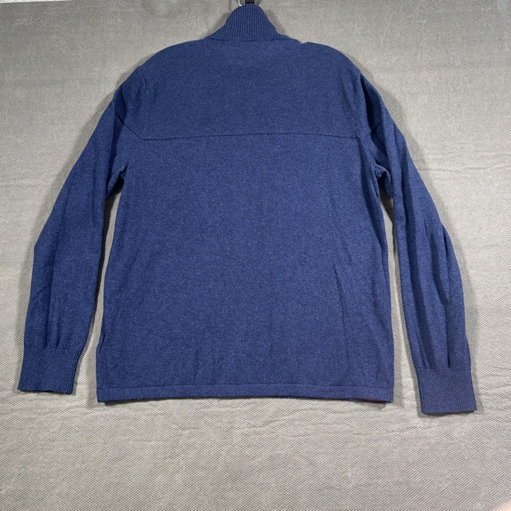 The North Face Mt Tam 1/4 Zip Sweater Navy Blue Wool Cotton Mens Large Pullover - Picture 9 of 13